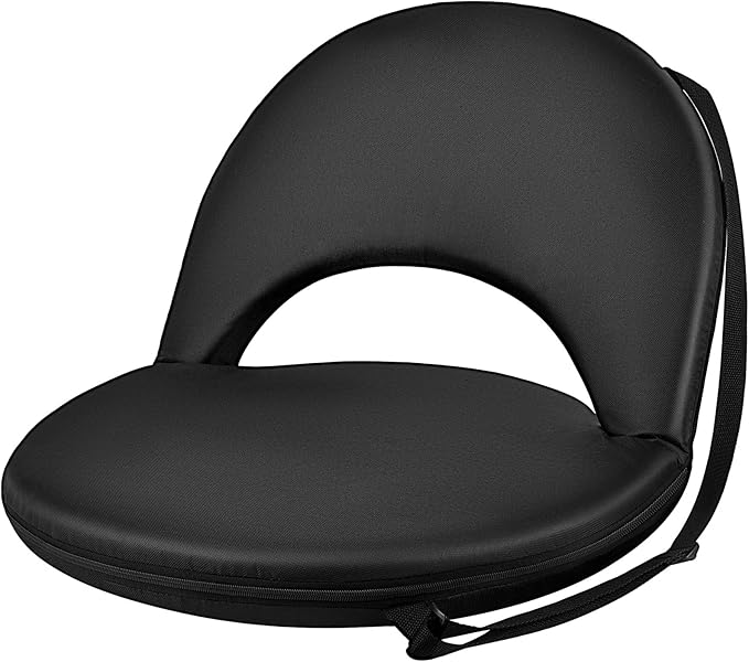 Floor Chair - Reclining Stadium Seats with Back Support, 6 Position Adjustable - Portable Beach Chair, Recreation Recliner for Outdoor Camping Picnic