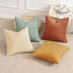 MIULEE Boho Farmhouse Throw Pillow Covers 20x20 Inch Set of 4 Modern Natural Decorative Cushion Covers Soft Corduroy Home Decor for Spring Couch Bed Sofa Living Room Teal-Rust Gradient Series