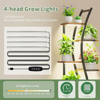 62" Plant Stand Indoor with Grow Lights - 7 Tiered Tall Metal Plant Shelf - Corner Wooden Plant Stand for Indoor Plants Multiple, Large S-Shape Flower Rack Holder for Living Room, Garden, Patio Decor