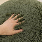 Stuffed Pouf Ottoman with High Density Foam Filler Plush Fiber Stool Foot Stool Storage Ottoman 20 * 12''Floor Pouf Foot Rest for Living Room (Green Pouf with Filler)