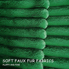 2 Pack 18x18 Pillow Cover Velvet Pillow Covers, Faux Fur Square Throw Pillow Covers for Living Room Decorations Throw Pillow Case, Throw Pillow Cover Cushion Cover for Sofa Bedroom Car, Dark Green