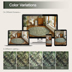 Lofus 4ft Area Rugs for Living Room, Green Washable Area Rug with Non-Slip Backing,Soft Boho Carpets for Bedroom Dining Room Home Office Indoor Nursery