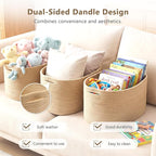 Cotton Rope Storage Basket, 15x10x9 Inches, Woven Basket for Shelves, Clothes, Towels, Books, and Laundry, Jute Brown (2 Pack)
