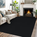 EARTHALL Washable Area Rugs 5x7 Ft Non Slip Living Room Rugs Cotton Rubber Backed Dining Room Rug Braided Bedroom Rugs Indoor Outdoor Floor Carpet for Living Room, Bedroom, Dining Room, Black