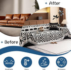VClife Bohemian Couch Cover Western Aztec Sofa Cover for 2 Cushion Couch Sofa Washable Chenille Sofa Slipcover Boho Non Slip White Black Geometric Couch Slip Cover for Sectional Sofa 71''x118''