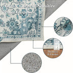 Area Rug 8×10, Large Vintage Boho Rug,Ultra-Soft Low Pile, Washable, Non Slip,Stain Resistant, Printed Carpet for Living Room Bedrooms Playroom Office Kitchen, Turquise/Cream