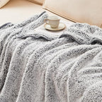 EMME Soft Sherpa Fleece Blanket Reversible Plush Fluffy Large Blanket, Light Weight Warm Decorative Boho Blanket Cover for Sofa, Couch, Bedroom,Travel(Plush Grey,50"x60")