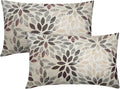 Kawani Burgundy Red Dahlia Lumbar Pillow Covers 12X20 Inch Rustic Rust Geometric Flower Decorative Pillow Cases Set of 2 Beige Tan Gray Floral Throw Pillows for Cushion Sofa Couch Farmhouse Outdoor