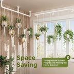 Bamworld Window Plant Hanger Indoor 63in 2PCS Hanging Planters for Indoor Plants Hanging Plants Holder Hanging Rod Window Plant Shelves Wall Planters Pot/Chain/Plant Not Included (White)