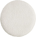 Spatial Order Organic Shape Ottoman (No Lid, Seat Only) | HomePop Home Décor | Round Pouf Foot Rest – Cream Boucle