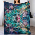 Colorful Mandala Throw Blanket Bohemian Boho Galaxy Blanket for Sofa Bed Couch Chair Or Dorm 70"x80"