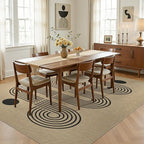 6x9 Jute Rug for Living Room: Farmhouse Carpet Indoor Outdoor Washable Non Slip Area Rug for Bedroom Patio Backyard Dining Room Table Home Office - Geometric Brown