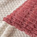 MIULEE Pack of 2 Corduroy Decorative Throw Pillow Covers 18x18 Inch Soft Boho Striped Pillow Covers Modern Farmhouse Home Decor for Sofa Living Room Couch Bed Cranberry Red