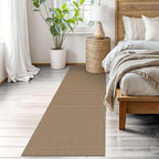 EARTHALL Woven Runner Rug 2.6x8 Ft Washable Runners for Hallways Wide Non Slip Rubber Backed Kitchen Runner Braided Indoor Floor Carpet for Entryway Hallway Kitchen Bedroom, Orange/Tan/Brown