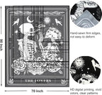 Onivein The Lovers Skull Tapestry Gothic Tapestry Vertical Black and White Skeleton Gothic Witch Sun Moon Floral Plant Snake Tapestries Wall Hanging Decor for Bedroom Dorm Room 35 x 47 Inches