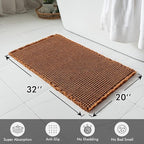 MIULEE Set of 2 Waffle Bathroom Rugs, Fall Boho Bath Rugs Non Slip Washable, Super Absorbent Bath Mats, Ultra Soft Rubber Backed Shower Mats for Bathroom Floor, Tub and Shower, Terracotta, 20x32 Inch