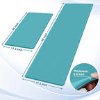 StepRite Kitchen Mats, 2PCS Kitchen Rugs, Cushioned Anti Fatigue Kitchen Mats for Floor, Non-Slip Standing Desk Mat, Waterproof Kitchen Rug Set for Kitchen, Floor, Office, 17.3"x30"+17.3"x59", Green