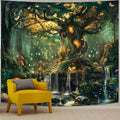 Apdidl Forest Wall Tapestry for Bedroom, Nature Green Tree of Life Tapestries Wall Hanging, Fairy Tales Magical Landscape Backdrop Mural for Living Room Dorm Decor (60"X79")