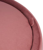 Spatial Order Storage Round Ottoman with Removable Lid (with Hidden Storage) | Spatial Order Home Décor | Upholstered Round Velvet Ottoman – Blush Pink Velvet