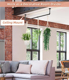 2Pcs Plant Hanging Rod, with 6Pcs Macrame Plant Hangers and 6 Hooks, 32" Plant Hanger Indoor, Hanging Planter for Indoor Plants, Window Wall Ceiling Plant Hanger (POTS & PLANTS NOT INCLUDED)