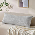 Decorative Lumbar Pillow Cover 14x36 Blue Striped Wool Long Body Pillow Neutral Textured Boho Lumbar Throw Pillow Cushion Covers for Modern Farmhouse Sofa Bed Living Room Decor SY011-C14