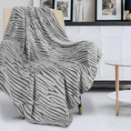 MACEVIA Fleece Throw Blanket for Couch Fuzzy Giraffe Decor 3D Zebra Print Blanket Lightweight Cozy Comfy Super Soft Black and White Blanket for Bed,Sofa 260GSM (Black Zebra,50x60inches)