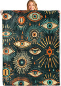 Mystic Evil Eye Throw Blanket - 50x60in,Ultra Soft, Cozy Lightweight Flannel,Cool Spiritual Boho Blankets - Gifts for Women & Mystical Lovers,for Couch Home Living Room Decor