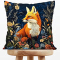 YOU FOUND ME William Morris Abstract Vintage Floral Velvet Fox Design Throw Pillow Covers Home Decor, Retro Art Decor Pillowcase Cushion Cover for Bed Sofa Living Room, Square 18x18inch (Orange-Fox)