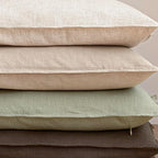Foindtower Pack of 2, Decorative Linen Solid Throw Pillow Covers Accent Soft Cushion Case Farmhouse Boho Pillowcase for Couch Sofa Chair Bedroom Living Room Home Decor 18 x 18 Inch Light Sage Green