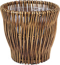 Household Essentials Small Reed Willow Waste Basket, Handwoven Basket with Removable Liner, Attractive Alternative to Plastic or Metal Cans, Brown
