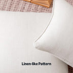 Amazon Basics Faux Linen Throw Pillow Covers with Hidden Zipper Closure, 22 × 22in, White, Pack of 2
