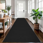 EARTHALL Runner Rug 3x12 Ft Washable Runners for Hallways Extra Long Woven Non Slip Entryway Runner Braided Kitchen Runner Indoor Outdoor Carpet Runners for Entryway, Hall, Foyers, Black/Grey