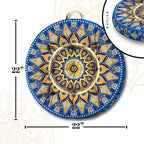 Mandala Meditation Cushion, Boho Meditation Mat, Meditation Pillows for Sitting on Floor, Cushions for Sitting in Home and Outdoor, Round Floor Pillows Cushion Seating for Yoga Accessories 22'' X 22''