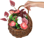 Hemoton Rattan Wall Hanging Flower Pot Basket 12.2X10.63X4.72 Inches Woven Planter for Indoor Outdoor Wall Decor Living Room Bedroom Porch