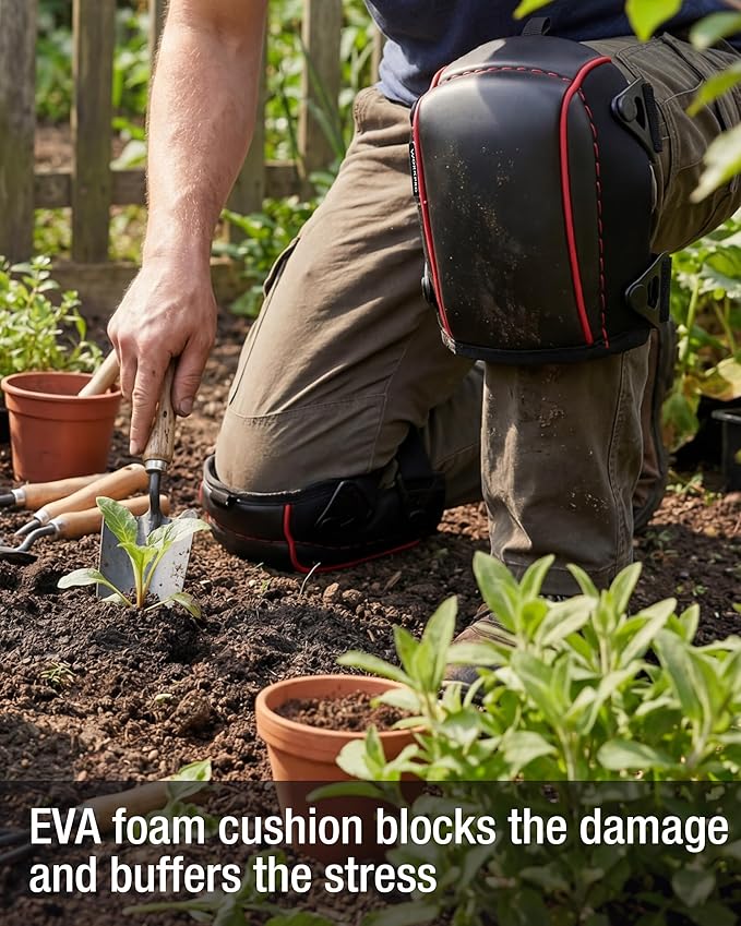 WORKPRO Garden Knee Pads For Unisex-Adult, Flooring Kneepads with Foam Padding, Comfortable Kneeling Cushion for Gardening, House Cleaning, Construction Work, 7.87"*6.75"*3"