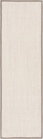 SAFAVIEH Natural Fiber Collection Runner Rug - 2'6" x 8', Marble & Khaki, Sisal, Woven Design with Border (NF143E)