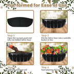 Riare 4 Pack 30 Inch Black Felt Window Box Liners- Fabric Trough Planter Basket Liners Replacement, Non-Woven Hanging Plant Liner for Wall Hanging Basket, Garden Fence Railing (Avoid Bird Nesting)