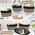 Hanging Basket, 3-Tier Wall Baskets, Over the Door Organizer with 4 Hooks, Hanging Baskets for Organizing, Woven Storage Basket Behind the Door for Nursery, Bedroom, Living Room, Kitchen