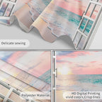 LB Ocean Tapestry Wall Hanging Sea Beach Sunset Wall Tapestry White Window Pink Sky Landscape Tapestries for Bedroom Living Room Dorm Home Wall Decor 60x40 Inches
