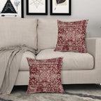 Burgundy Red Boho Throw Pillow Covers 20x20 Inch Decorative Square Beige Tan Gray Maroon Pillow Cases Bohemian Carpet Pattern Ethnic Cushion Covers Farmhouse Home Decor For Sofa Couch Outdoor Set of 2