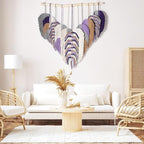 Amestrina Boho Tapestry for Bedroom, Boho Wall Decor for Bedroom, Large Wall Art for Living Room, Macrame Wall Hanging，Wall Tapestry for Living Room (Purple)