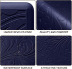 KMAT Kitchen Mat Cushioned Anti-Fatigue Waterproof Non-Slip Standing Mat Ergonomic Comfort Rug for Home,Office,Sink,Laundry,Desk 17.3" (W) x 60"(L),Blue