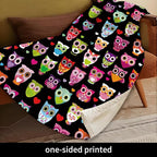 Throw Blanket for Couch, 300GSM Warm Soft Cozy Flannel Blanket, Cute Blanket for All Seasons Bedroom Home Decor Gifts, Colorful Boho Owls 50x60 Inches