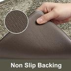 KIMODE Kitchen Mats Cushioned Anti Fatigue, Boho Distressed Kitchen Rugs Sets of 2, Non Slip Kitchen Floor Mat, Comfort Standing Mat for Laundry, Office, Sink, Desk Dark Green 17"x59"+17"x29"