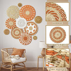 Tatuo 11 Pcs Boho Wall Basket Decor Decorative Bulrush Woven Basket Wall Decor Art Round Farmhouse Hanging Baskets for Kitchen Rustic Home Summer Decorations, Multi Sizes(Delicate)