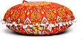 Large Round seat Floor Cushion Chair Ottoman Cover Pouf Pillow Meditation Floor Cushions for Adults Seating pouffe Ottoman Throw Covers Craft Room Furniture for Sitting Cover 22 Inches (Orange)