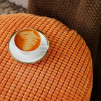 SUTAVIA Pouf Ottoman Cover Unstuffed Pouf Seat Decorative Soft Storage Bean Bag 20x20x8 Inches Floor Footrest for Living Room Bedroom (Burnt Orange, Round)