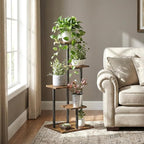 4 Tier Plant Stand Indoor, Tiered Plant Stands for Indoor Plants Multiple, Corner Flower Stand for Living Room, Multi-Layer Vintage Design Plant Shelf
