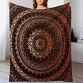Mandala Throw Blanket Enclosing Magic Circle Egyptian Folkloric Culture Pattern Blanket for Sofa Bed Couch Chair Or Dorm 60"x80"