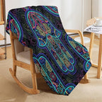 Boho Mandala Throw Blanket Colorful Hand Bohemian Blanket for Sofa Bed Couch Chair Or Dorm 70"x80"